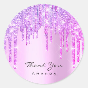 Vielen Dank ShoppingSweet16th Bridal Pink Glitzer Runder Aufkleber
