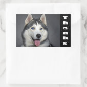 Vielen Dank Siberian Husky Welpe Hund Custom Stick Rechteckiger Aufkleber (Tasche)