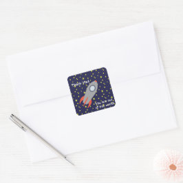 Vielen Dank, Sie sind aus diesem World Rocket Ship Quadratischer Aufkleber