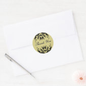 Vielen Dank Siegel - Gold Damask Wedding Runder Aufkleber (Umschlag)
