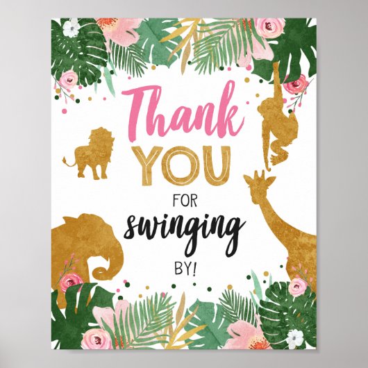 Vielen Dank Sign Zoo Jungle Table Dekoration Safar (Vorne)