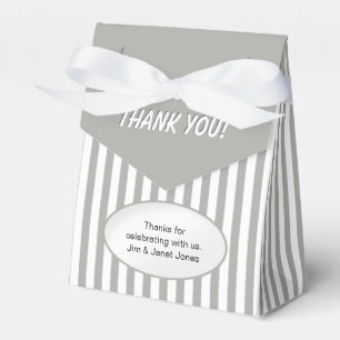 Vielen Dank - Silver Gray Simple Stripes Pattern Geschenkschachtel