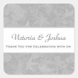 Vielen Dank Silver Mute Blätter V23 Quadratischer Aufkleber