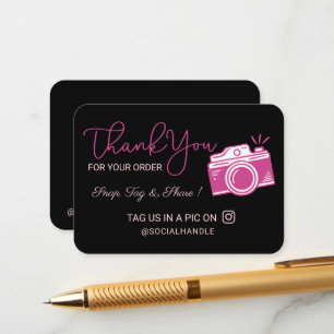 Vielen Dank, Snap, Tag und Share Social Media-Kame Begleitkarte