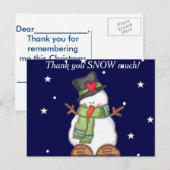 Vielen Dank Snow Much (personalisieren) Postkarte (Vorne/Hinten)