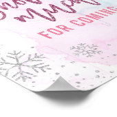 Vielen Dank SNOW Much Snowflake Glitzer Magenta Poster (Ecke)