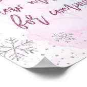Vielen Dank SNOW Much Snowflake Glitzer Magenta Poster (Ecke)