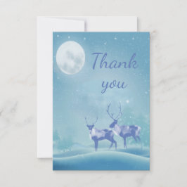 Vielen Dank, Snowy Christmas Reindeer Animal Art Dankeskarte