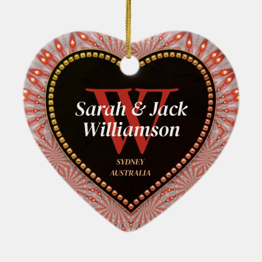 Vielen Dank, so viel glühendes Feuerherz Keramik Ornament (Hinten)