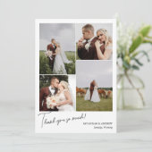 Vielen Dank, so viel Romantik 4 Hochzeit Foto Coll Dankeskarte (Stehend Vorderseite)