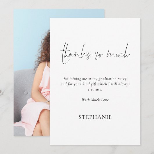 Vielen Dank, so viel Script Foto Abschluss Vielen  Karte (Vorne/Hinten)