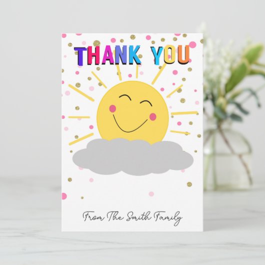 Vielen Dank Sommer Geschenk Geld CARD HOLDER Lehre Einladung (Stehend Vorderseite)