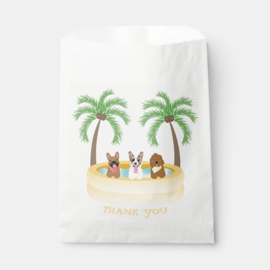 Vielen Dank Sommer Hunde Schwimmbad Geschenktütchen (Vorderseite)