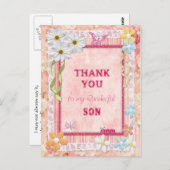 Vielen Dank Son, Blume und Schmetterlinge Karte (Vorne/Hinten)