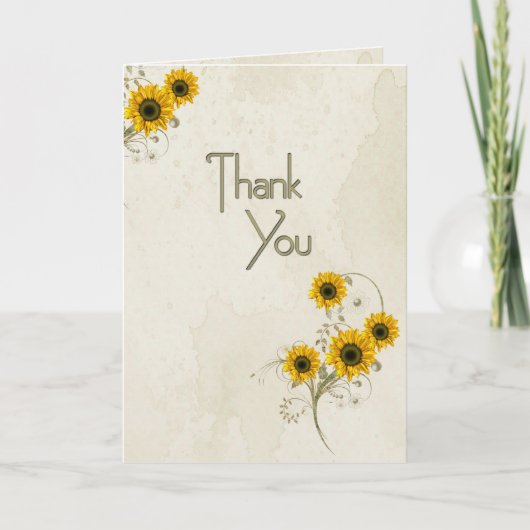 Vielen Dank Sonnenblumen Dankeskarte (Vorderseite)