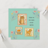 Vielen Dank spielend Petsitter Wertschätzung Karte (Vorderseite/Rückseite Beispiel)