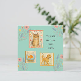 Vielen Dank spielend Petsitter Wertschätzung Karte