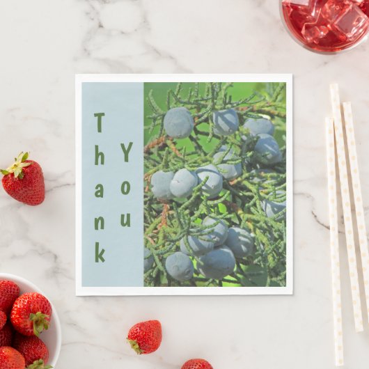 Vielen Dank Spring Pine Berry Foto Wertschätzung Serviette (Beispiel)