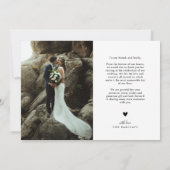 Vielen Dank Stars Horizontal Foto Wedding Dankeskarte (Rückseite)