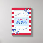 Vielen Dank Stars Stripes Patriotic Veteran Servic Leinwanddruck (Vorderseite)