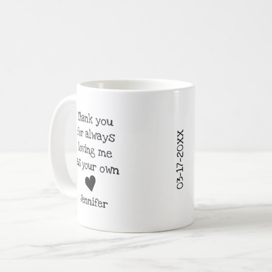 Vielen Dank Stepmutter Geschenkidee Tasse (Vorderseite Links)