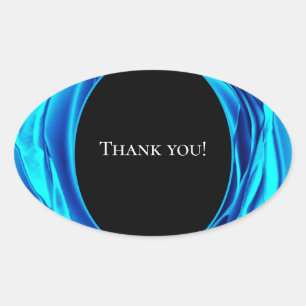 Vielen Dank Sticker - Design der Metallic Blue Ros