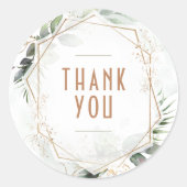 Vielen Dank Sticker Gold & Green Geometric Boho (Vorderseite)