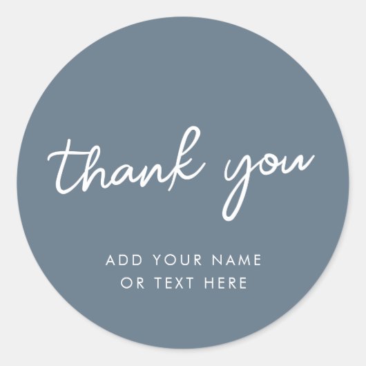 Vielen Dank, Sticker | Minimal Blue Gray (Vorderseite)