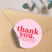 Vielen Dank, Sticker | Modernes Rot und Rosa