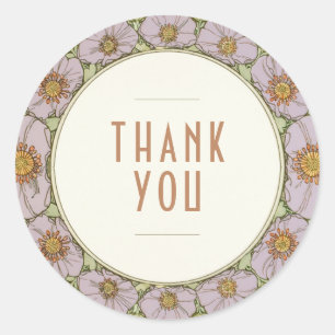 Vielen Dank Sticker Vintag Art Nouveau Mucha