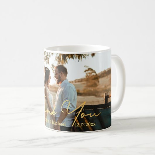 Vielen Dank, stilvolles goldgeschriebenes Foto Kaffeetasse (VorderseiteRechts)