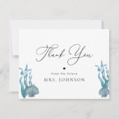 Vielen Dank Stilvolles Nautical Muschel Brautparty Dankeskarte (Vorderseite)