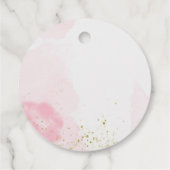 Vielen Dank Stork & Pink Cloud Baby Dusche Gefalle Geschenkanhänger (Rückseite)