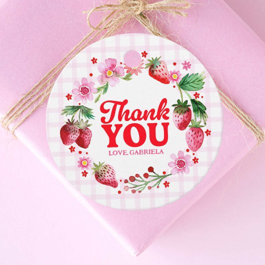 Vielen Dank Strawberry 1. Geburtstag Geschenkanhänger