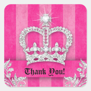 Vielen Dank Stripes Aufkleber Schmuck Pink Crown