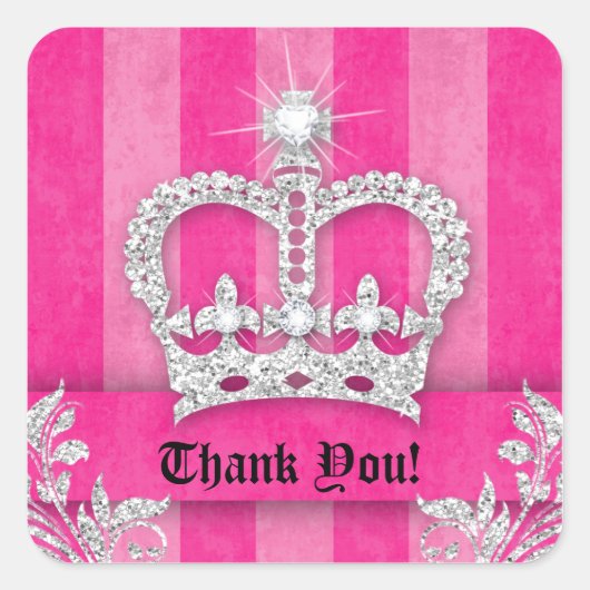 Vielen Dank Stripes Aufkleber Schmuck Pink Crown (Vorderseite)