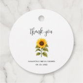 Vielen Dank, Sunblumen Brautparty Geschenkanhänger (Rückseite)