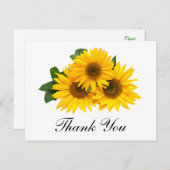 Vielen Dank Sunflower Floral Grußkarte Postkarte (Vorne/Hinten)