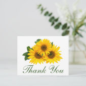 Vielen Dank Sunflower Floral Grußkarte Postkarte (Stehend Vorderseite)