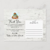 Vielen Dank Sunflower Pumpkin Fall Chalkboard Foto Postkarte (Rückseite)