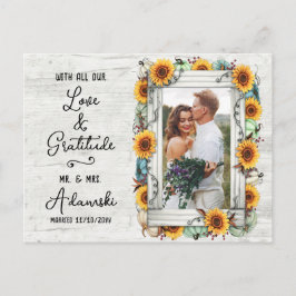 Vielen Dank Sunflower Pumpkin Fall Farm Custom Fot Postkarte