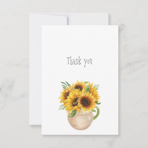 Vielen Dank Sunflowers Watercolor Design Dankeskarte