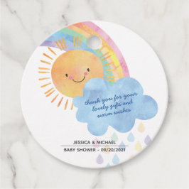 Vielen Dank Sunshine Rainbow Baby Shower Geschenkanhänger