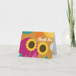 Vielen Dank Sunshine Sunflowers Party Cards Dankeskarte