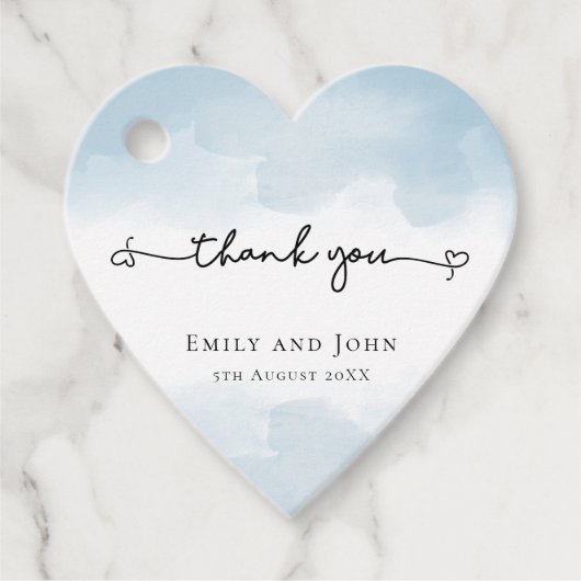 Vielen Dank Swash Names Light Blue Hochzeit Geschenkanhänger (Vorderseite)