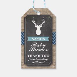 Vielen Dank Tag Baby Shower Rustic Wood Blue Boy Geschenkanhänger