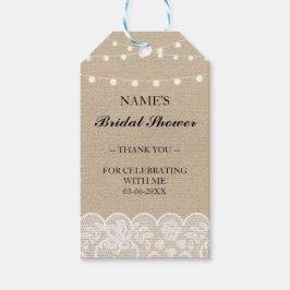 Vielen Dank Tag Favor Burlap Lace Brautparty Geschenkanhänger