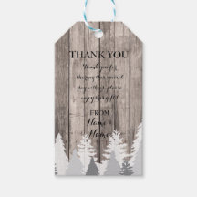 Vielen Dank Tag Favor Tags Wood Tree Winter Weddin