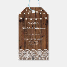 Vielen Dank Tag Favor Wood Lace Brautparty