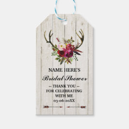 Vielen Dank Tag Floral Gefallen Antlers Brautparty Geschenkanhänger